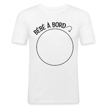 bébé à bord (pied) - T-shirt près du corps Homme - blanc - Devant - Nik (191cm)