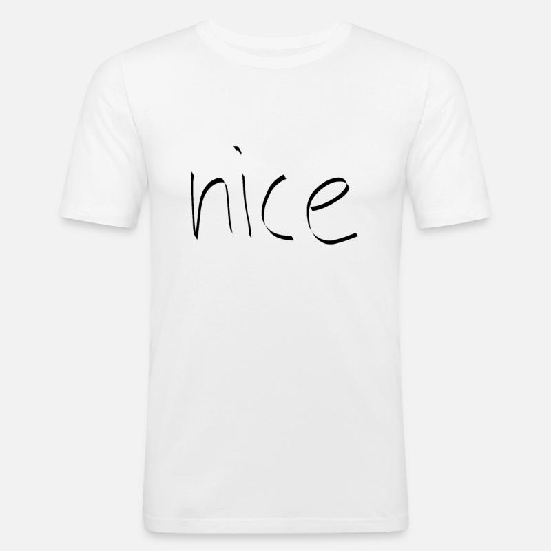 nice - Männer Slim Fit T-Shirt - Weiß