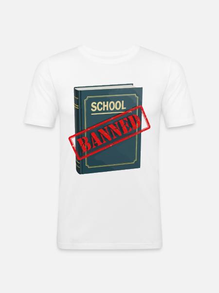 Book Banned - Men's Slim Fit T-Shirt - white