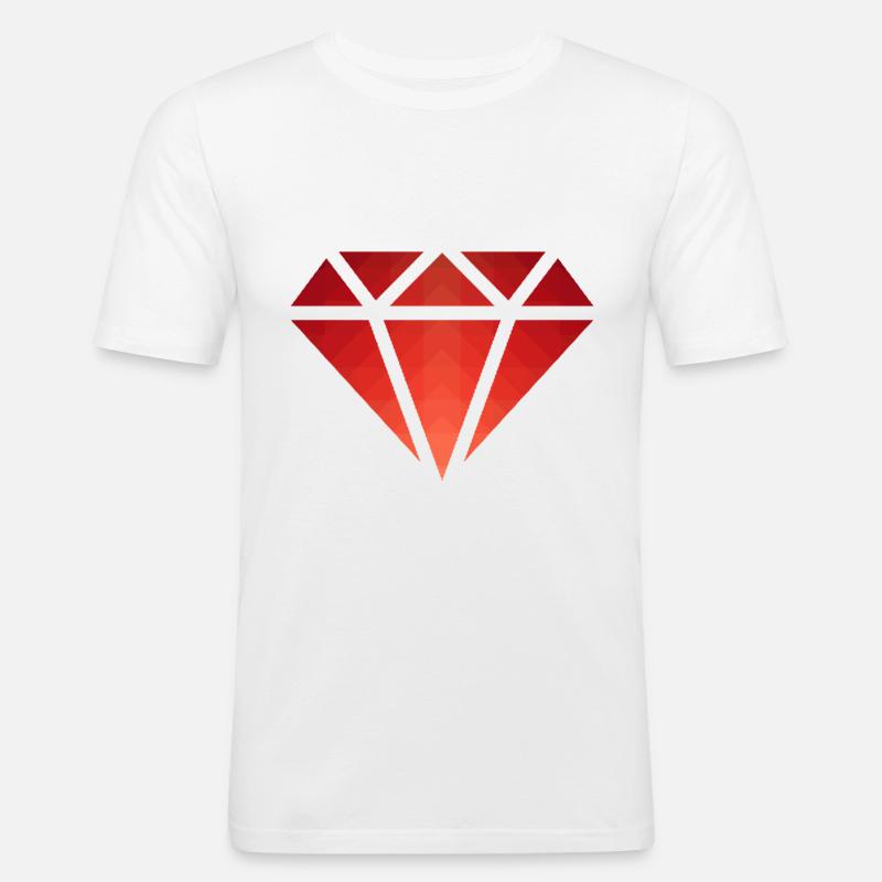 Pattern - Shape - Diamond - Crystal - polygon - 2 - Men's Slim Fit T-Shirt - white