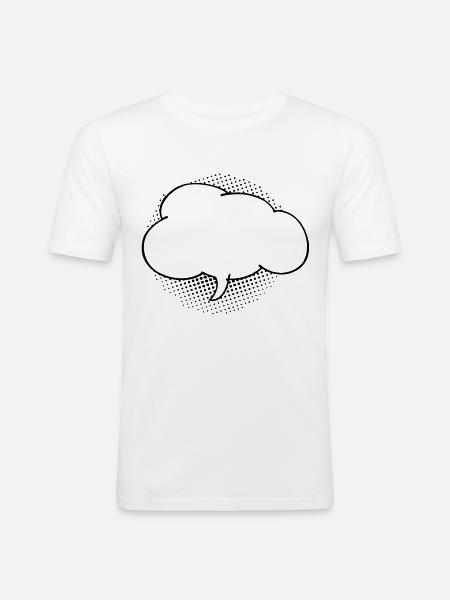 Bulle nuage - T-shirt près du corps Homme - blanc