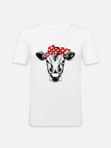 bandana cow - Men's Slim Fit T-Shirt - white