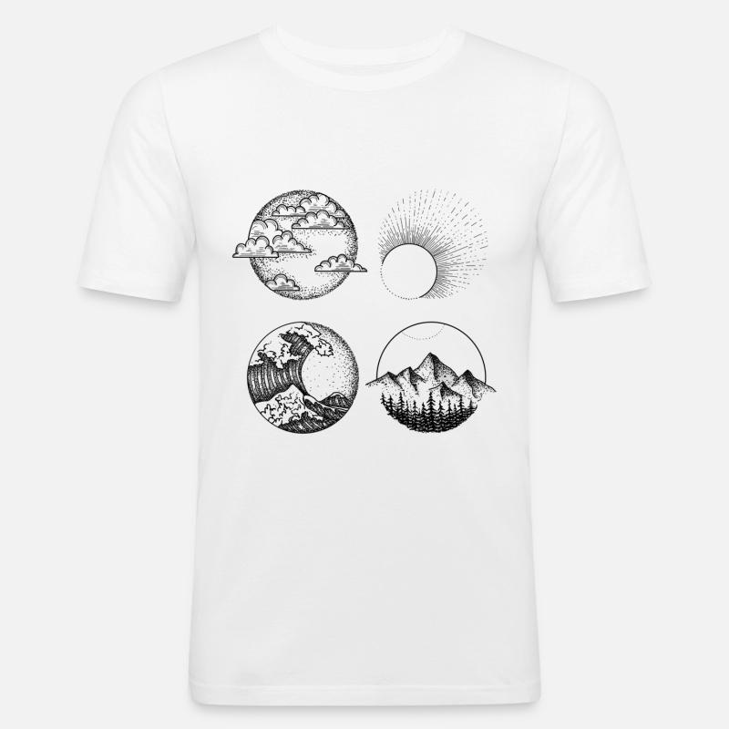 Elemente Zeichnung Desing Print Elements - Männer Slim Fit T-Shirt - Weiß