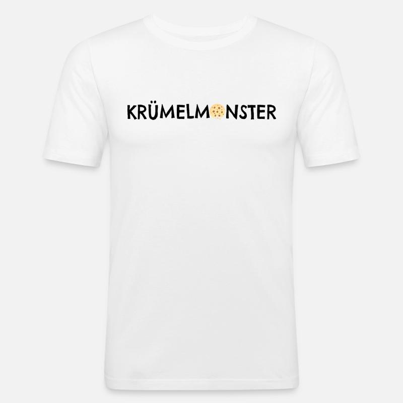Krümelmonster - Männer Slim Fit T-Shirt - Weiß