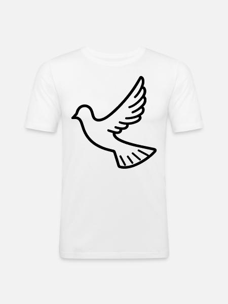 Taube - Männer Slim Fit T-Shirt - Weiß