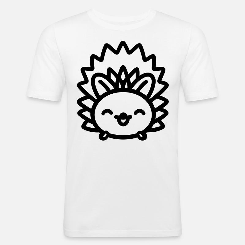 Igel - Männer Slim Fit T-Shirt - Weiß