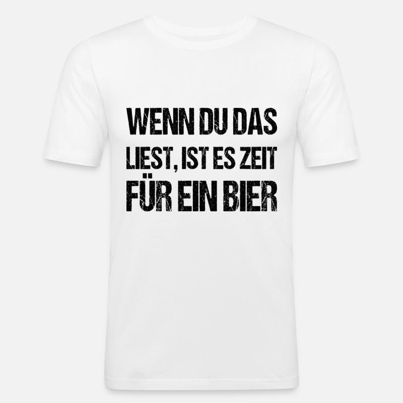 Bier Sprüche - Männer Slim Fit T-Shirt - Weiß
