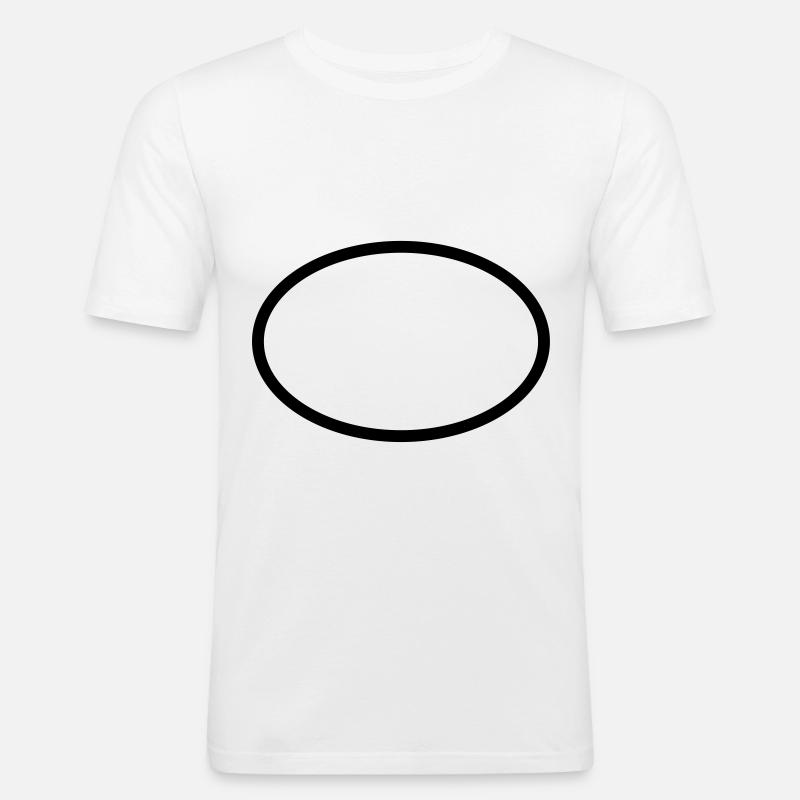 Oval Kreis Geometrie - Männer Slim Fit T-Shirt - Weiß