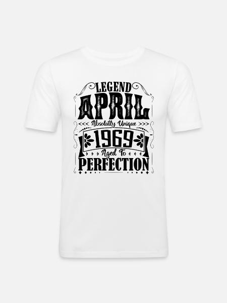 April 1969. Birthday April 1969. Gift 1969. - Men's Slim Fit T-Shirt - white