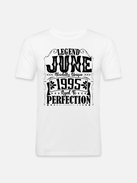Juni 1995. Geburtstag Juni 1995 Geschenk Juni 1995 - Männer Slim Fit T-Shirt - Weiß