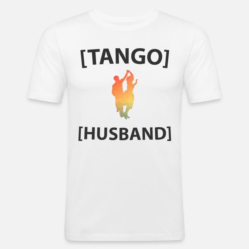 Tango Ehemann - Männer Slim Fit T-Shirt - Weiß