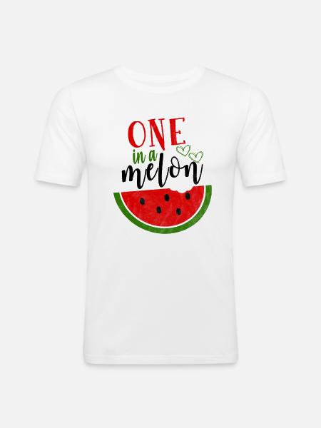 Paroles de pastèque - T-shirt près du corps Homme - blanc