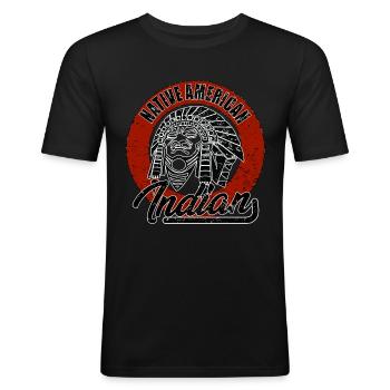 Indian - Men's Slim Fit T-Shirt - black - Front - Nik (191cm)