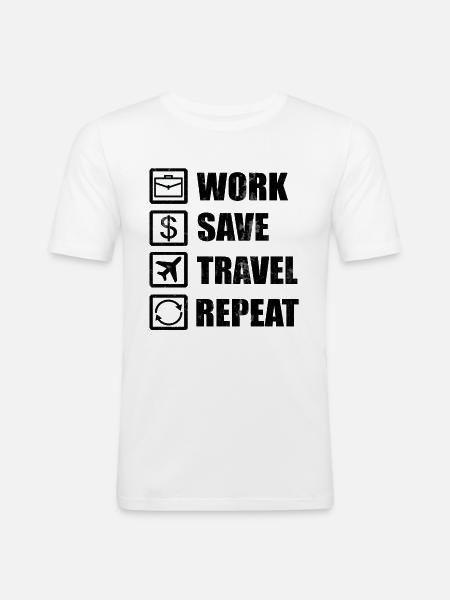 Reisen - Männer Slim Fit T-Shirt - Weiß