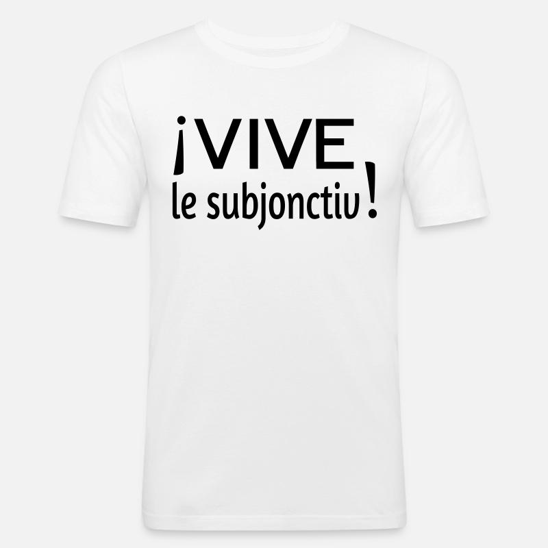 Vive le subjonctiv - Männer Slim Fit T-Shirt - Weiß