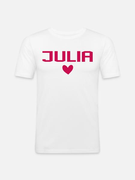 Julia Cœur - T-shirt près du corps Homme - blanc
