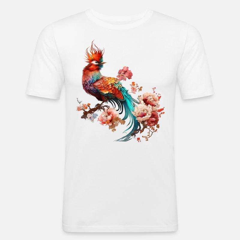 Farbenprächtiger Vogel - Männer Slim Fit T-Shirt - Weiß