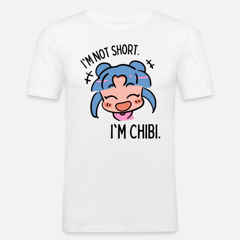 Lustiges Chibi - Männer Slim Fit T-Shirt - Weiß