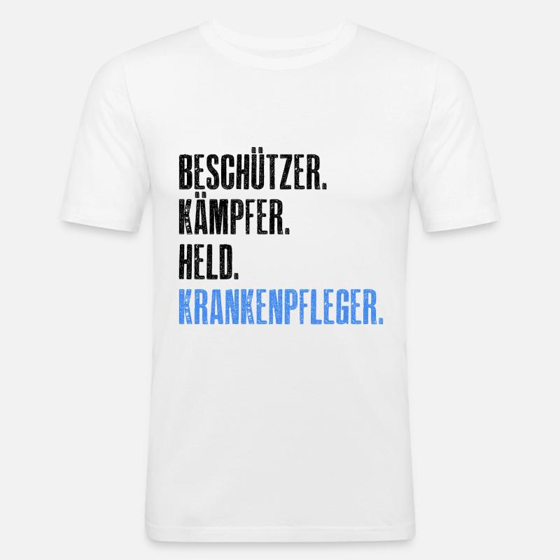 Beschützer Kämpfer Held Krankenpfleger - Pfleger - Männer Slim Fit T-Shirt - Weiß