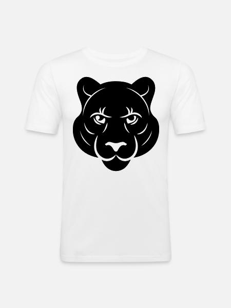 Panther's Head - Men's Slim Fit T-Shirt - white