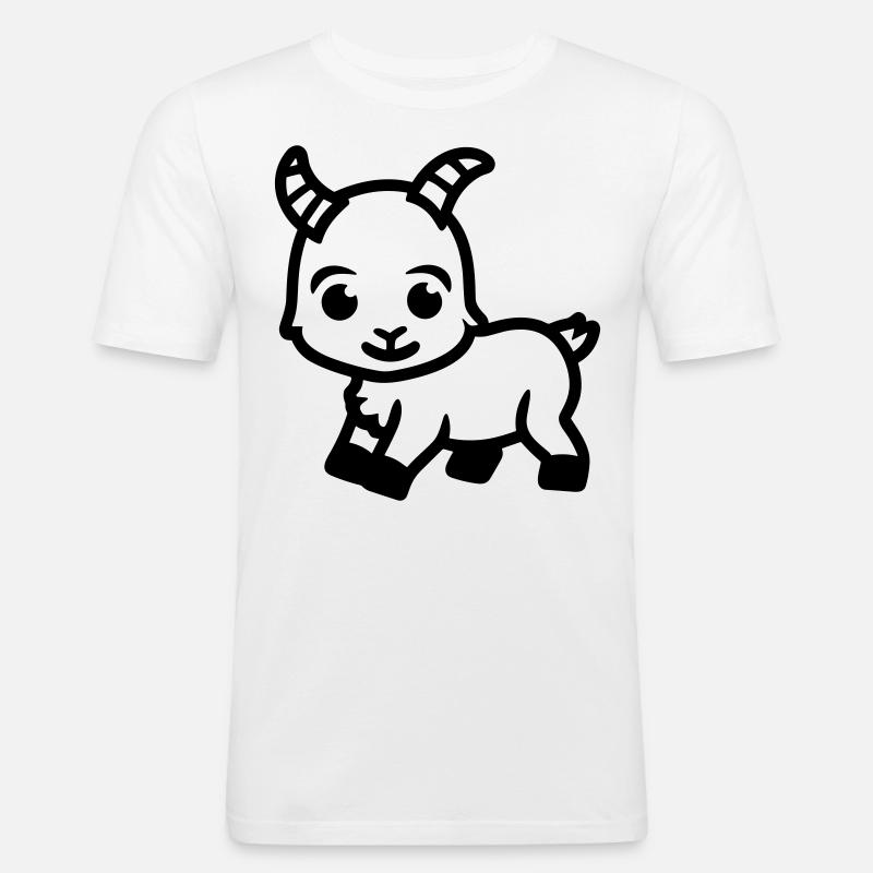 Ziegenbock - Männer Slim Fit T-Shirt - Weiß