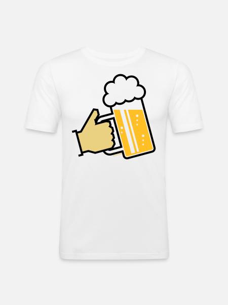 XBayerischer Gruß (L3) - Männer Slim Fit T-Shirt - Weiß