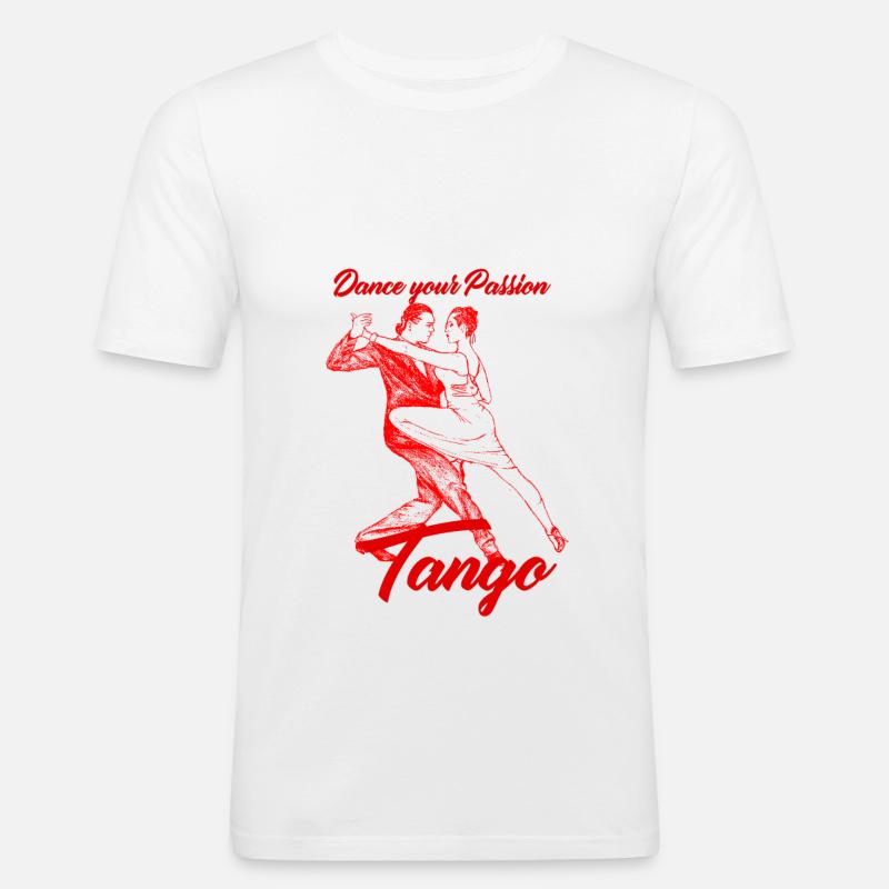 Tango Dancing Dance Coppia Scuola di Danza - Maglietta aderente da uomo - bianco