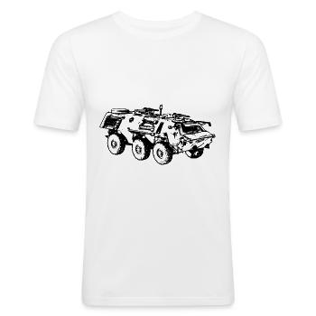 Fuchs Schützenpanzer Bundeswehr - Männer Slim Fit T-Shirt - Weiß - Vorne - Nik (191cm)