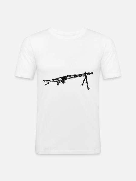 MG 3 machine gun Bundeswehr - Men's Slim Fit T-Shirt - white