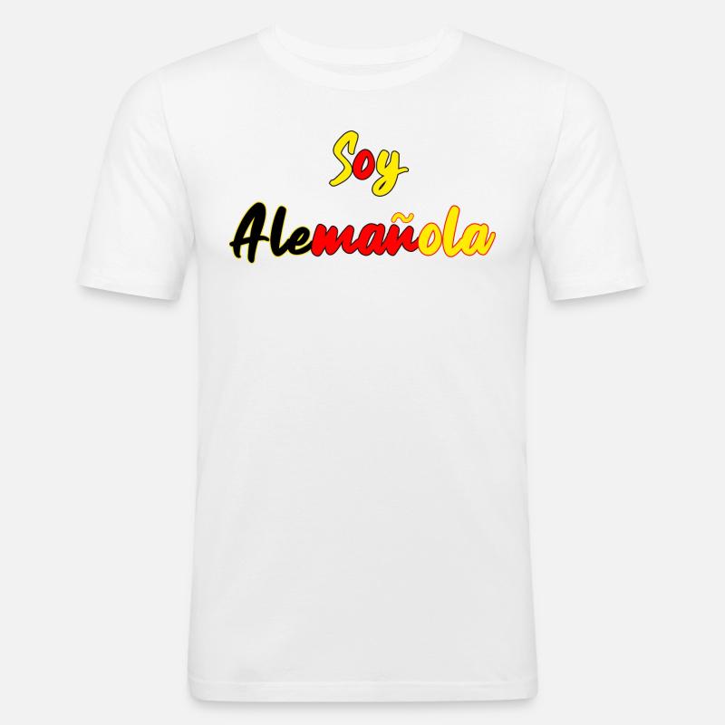 Deutsch-Spanierin Spanisch spanisch Geschenk - Männer Slim Fit T-Shirt - Weiß