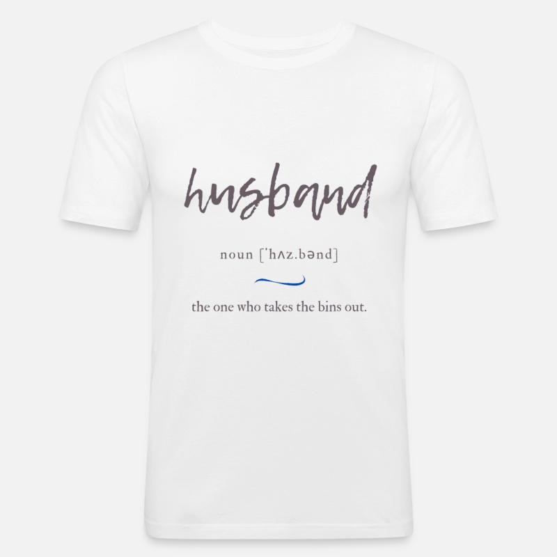 Husband (Ehemann) Convoluted Edition - Männer Slim Fit T-Shirt - Weiß