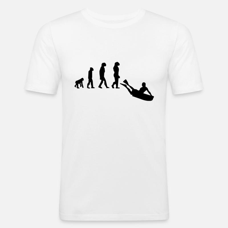 Bodyboarding Evolution Bodyboarder Geschenk - Männer Slim Fit T-Shirt - Weiß