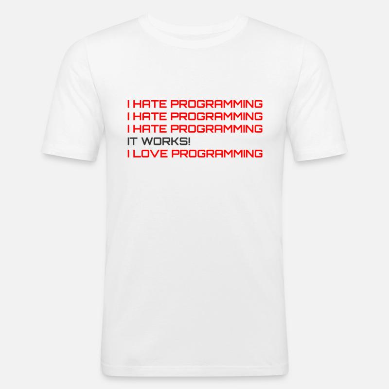 Computerprogrammierer Codierer Software Engineers Geschenk - Männer Slim Fit T-Shirt - Weiß