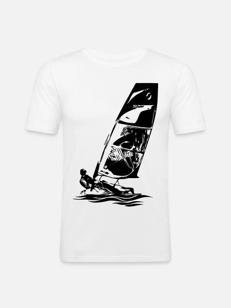 Open Skiff Sailing dinghy Sailboat Regatta sailing Kids - Men's Slim Fit T-Shirt - white