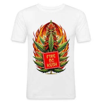 Fire Og Kush - Men's Slim Fit T-Shirt - white - Front - Nik (191cm)