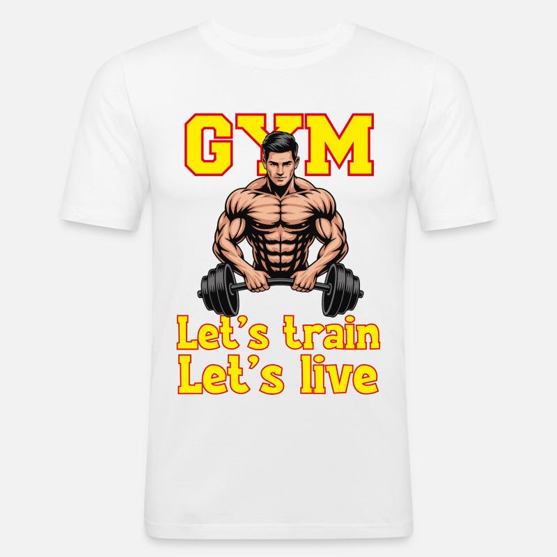 Lets_train - Männer Slim Fit T-Shirt - Weiß