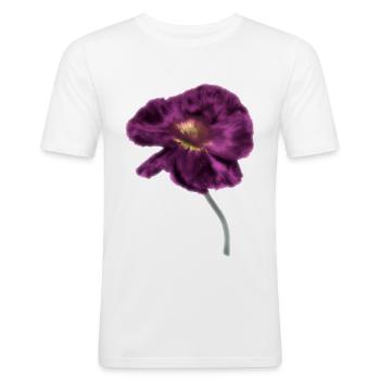 Pavot magenta intense - T-shirt près du corps Homme - blanc - Devant - Nik (191cm)