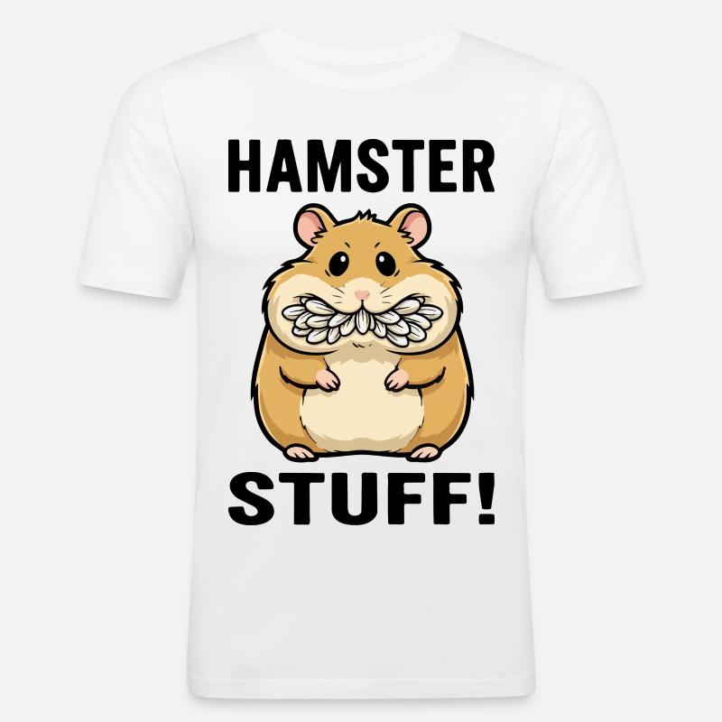 Hamster Stuff Seed Cheeks Rodent - Men's Slim Fit T-Shirt - white
