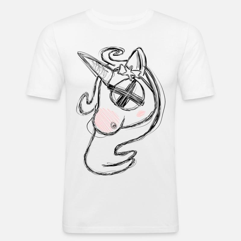 Totes Uni Grau - Männer Slim Fit T-Shirt - Weiß