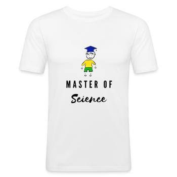 Master of Science Graduate University - Men's Slim Fit T-Shirt - white - Front - Nik (191cm)