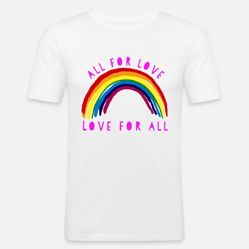 Regenbogen, Regenbogen, Regenbogen, Regenbogen, Regenbogen - Männer Slim Fit T-Shirt - Weiß