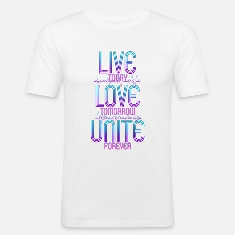Techno Rave - Männer Slim Fit T-Shirt - Weiß