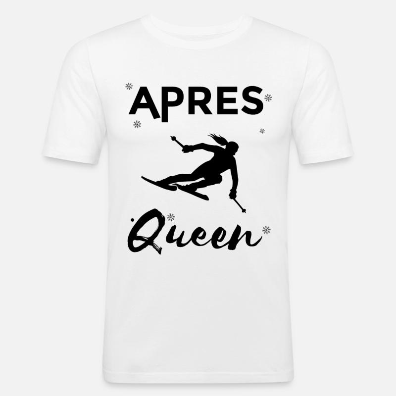 Après Queen - - Männer Slim Fit T-Shirt - Weiß