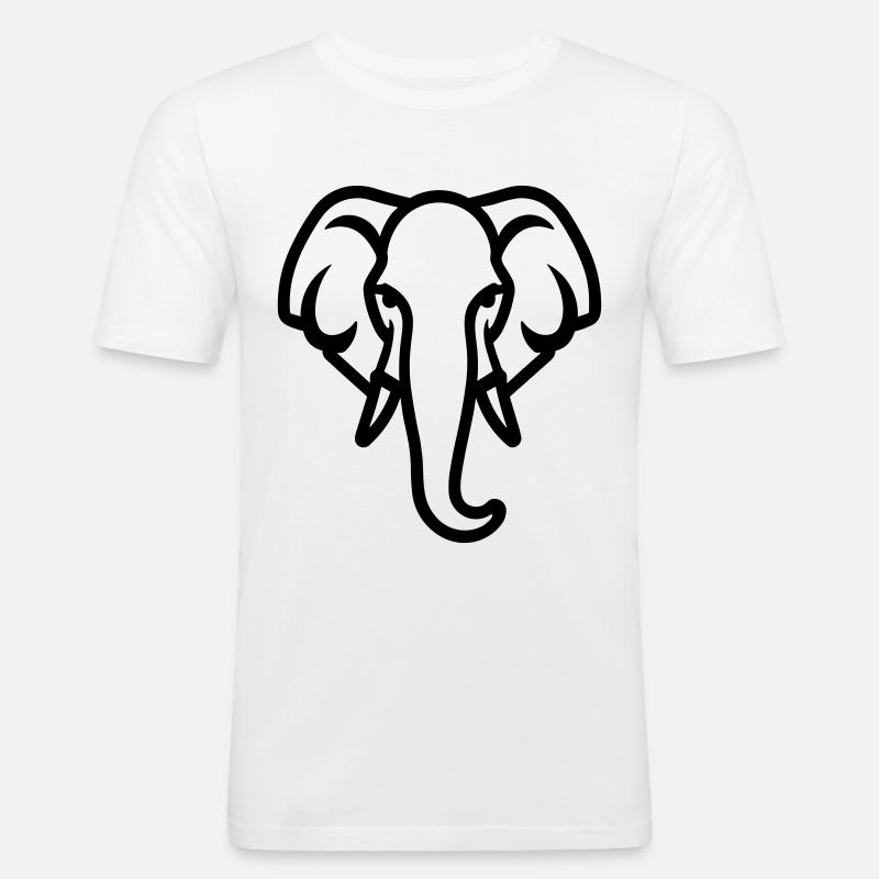 Elefant - Männer Slim Fit T-Shirt - Weiß
