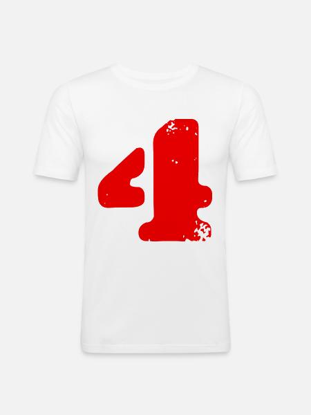 4 Symbole numérique - T-shirt près du corps Homme - blanc