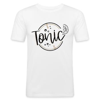 COUPLE - TONIC / Gin & Tonic Duo - T-shirt près du corps Homme - blanc - Devant - Nik (191cm)