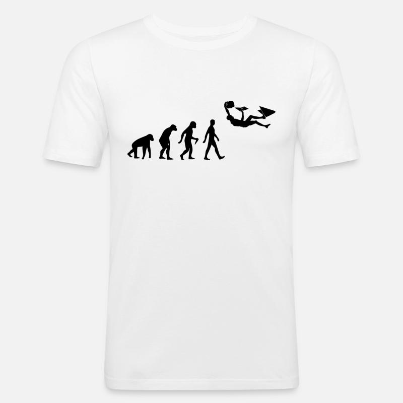 Bouldering Climbing Evolution - Men's Slim Fit T-Shirt - white