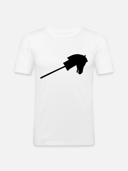 Riding a stick horse - Men's Slim Fit T-Shirt - white