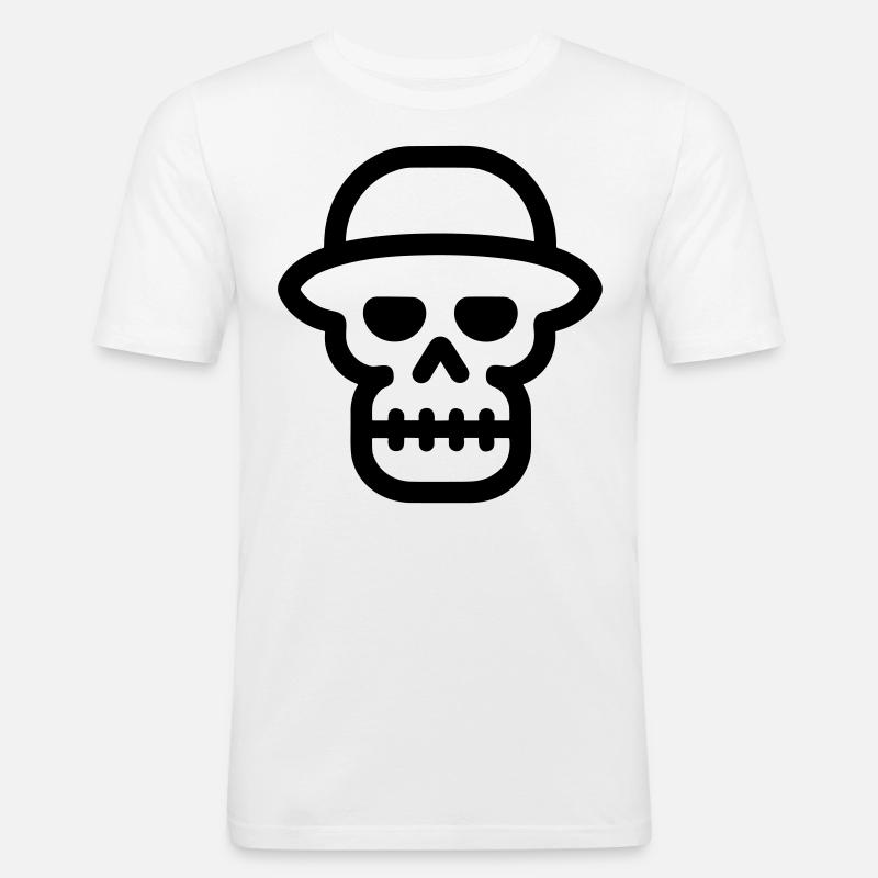 Schädel - Männer Slim Fit T-Shirt - Weiß