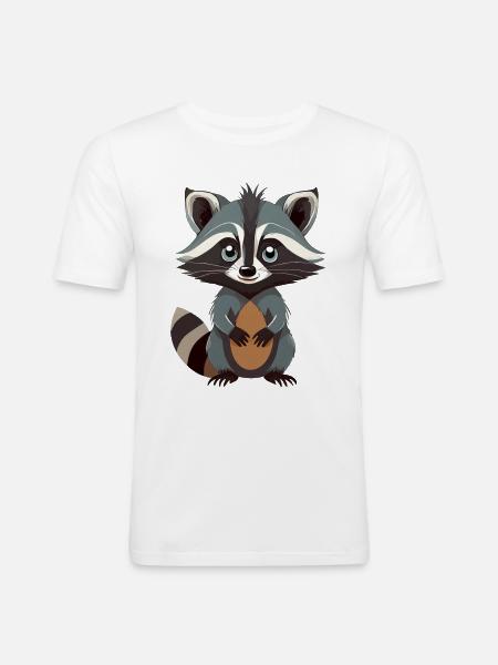 Raton laveur - T-shirt près du corps Homme - blanc